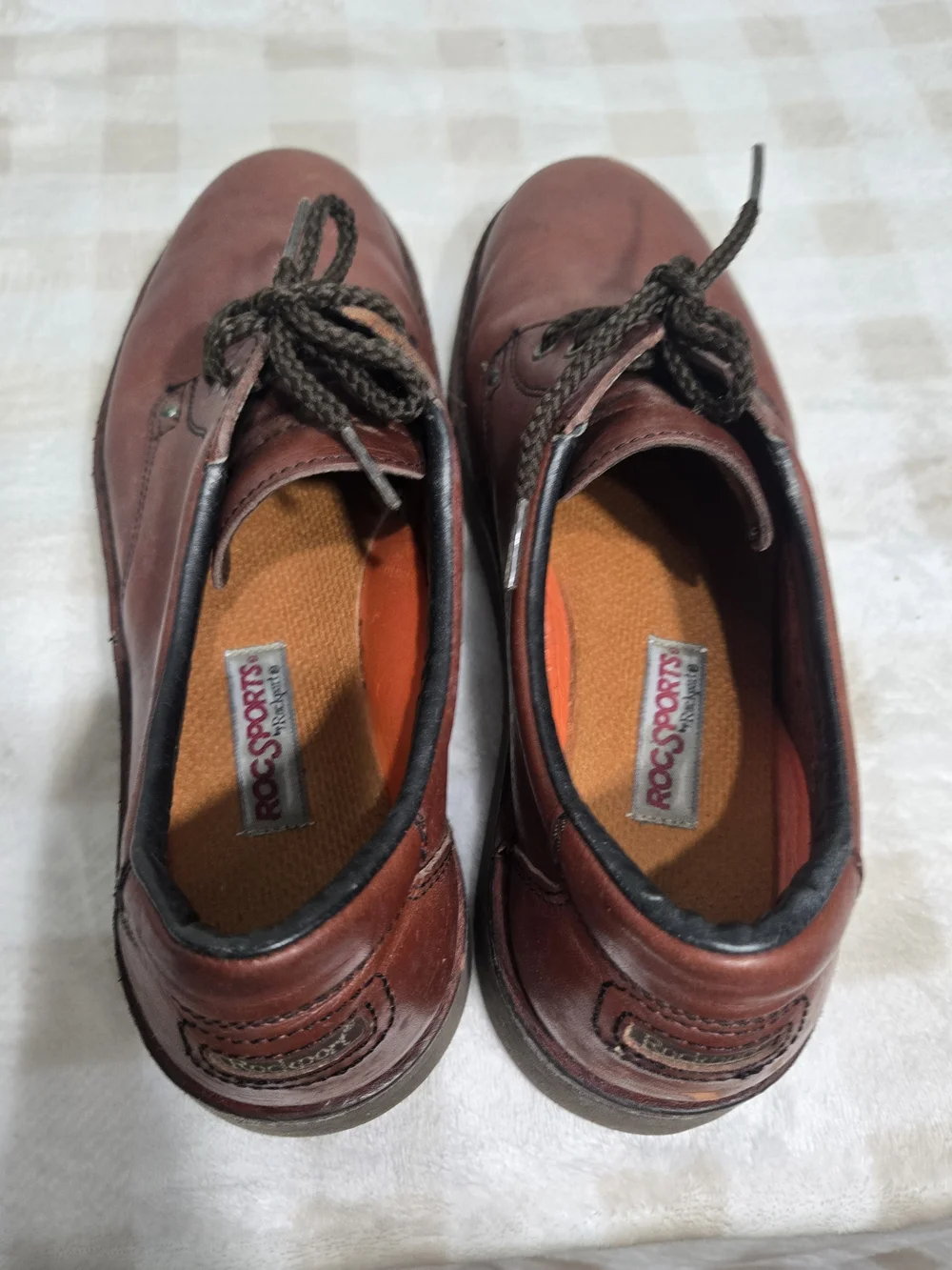 Rockport Men's Brown Leather Lace-Up Derby Dress Shoes Round Toe 12 M